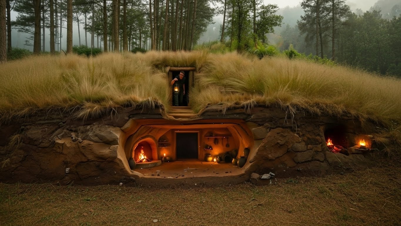 Off-grid fortress tested: toasty nights, zero traces left behind—ultimate survival hideout mastery! Who’s going underground?